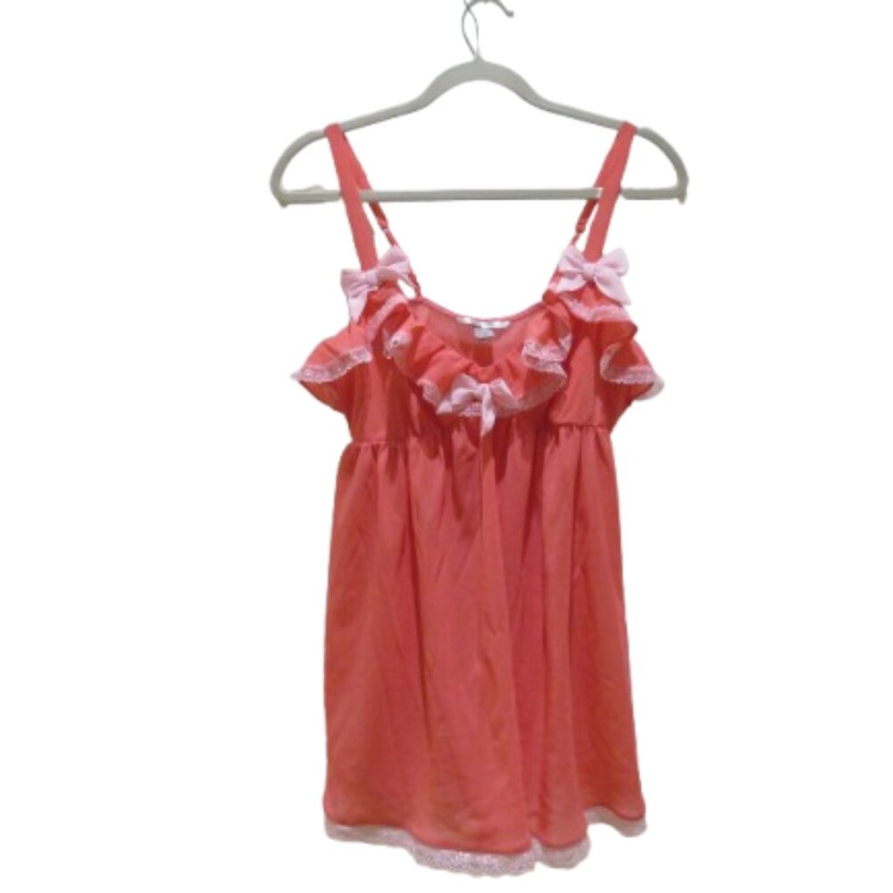 VINTAGE VICTORIA'S SECRET Y2K Milkmaid Babydoll Ruffle Lingerie Slip Coquette